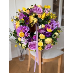 Wianek na drzwi Peoniowe Limoncello 43 cm